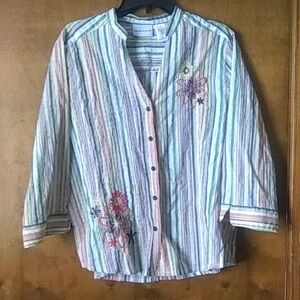 Alfred Dunner seersucker blouse